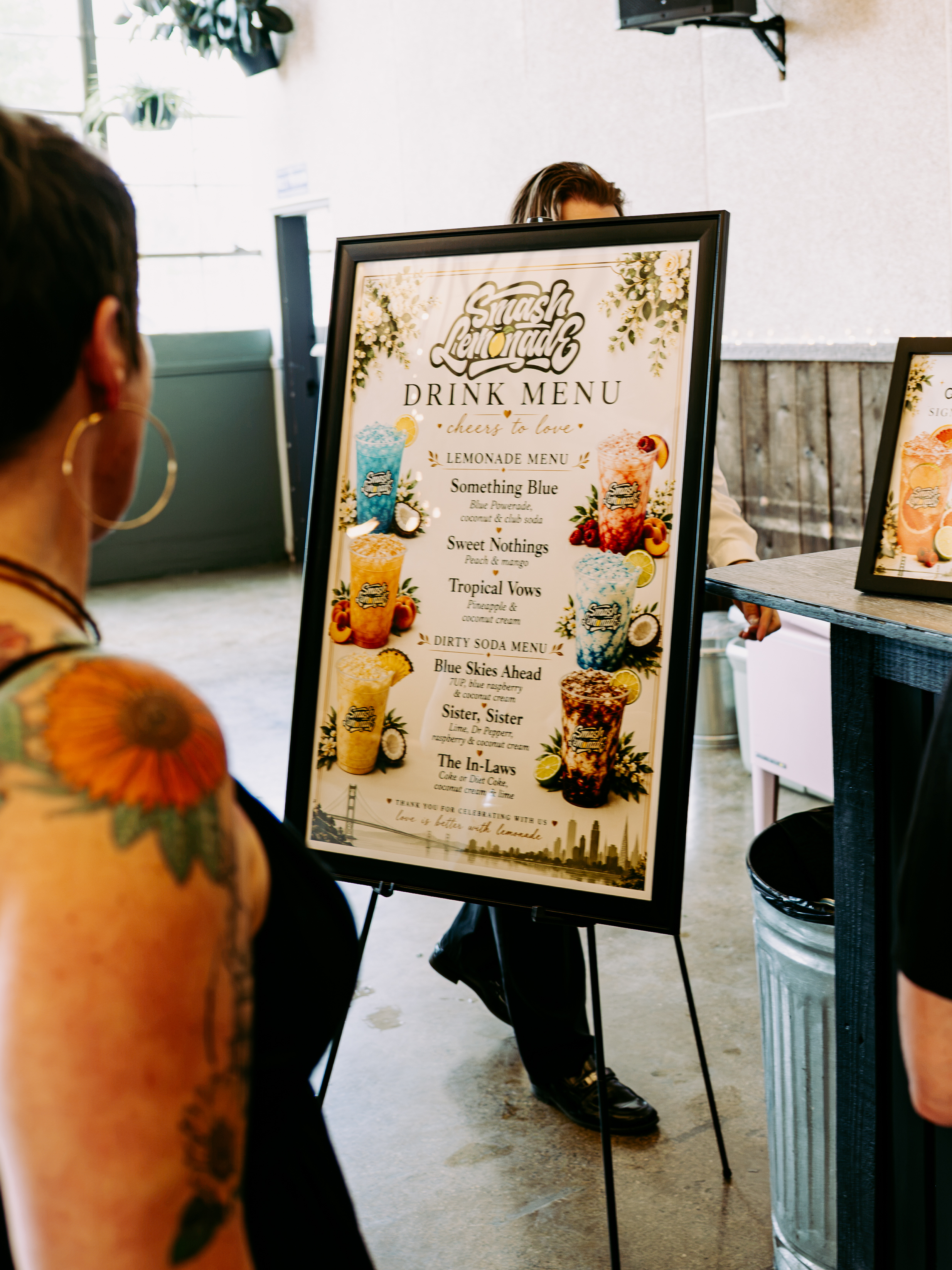 Custom printed menu board