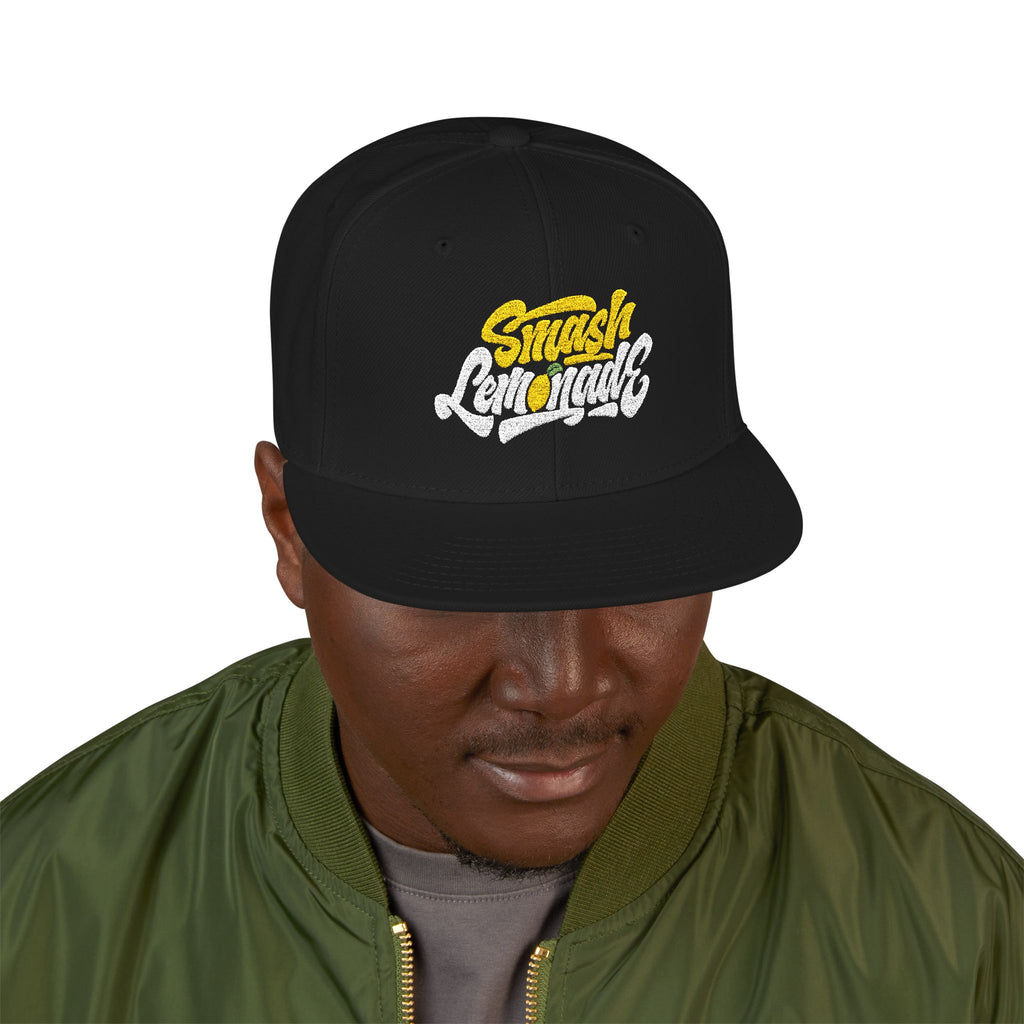 Embroidered Snapback Hat — Street Script Logo Cap