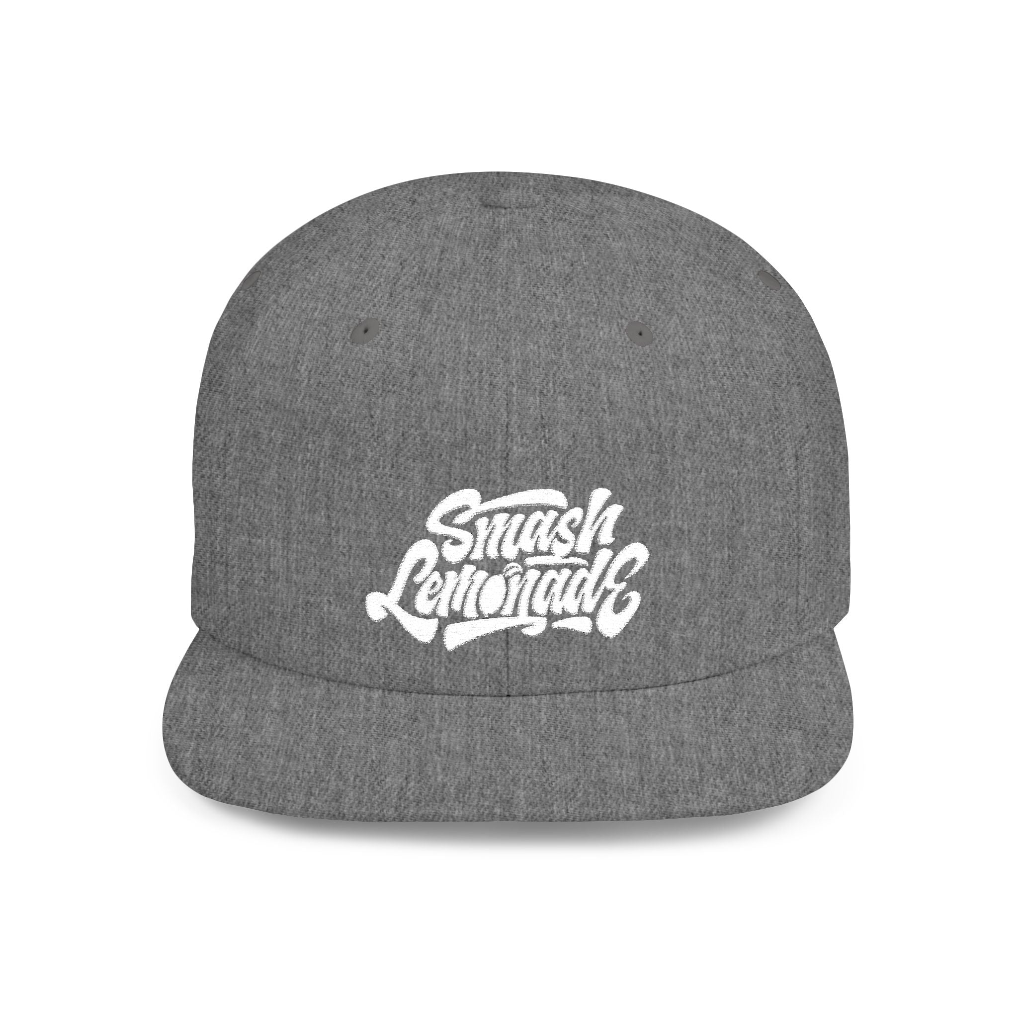 White Flat Bill Snapback Cap with Script Logo — Street Style Adjustable Hat