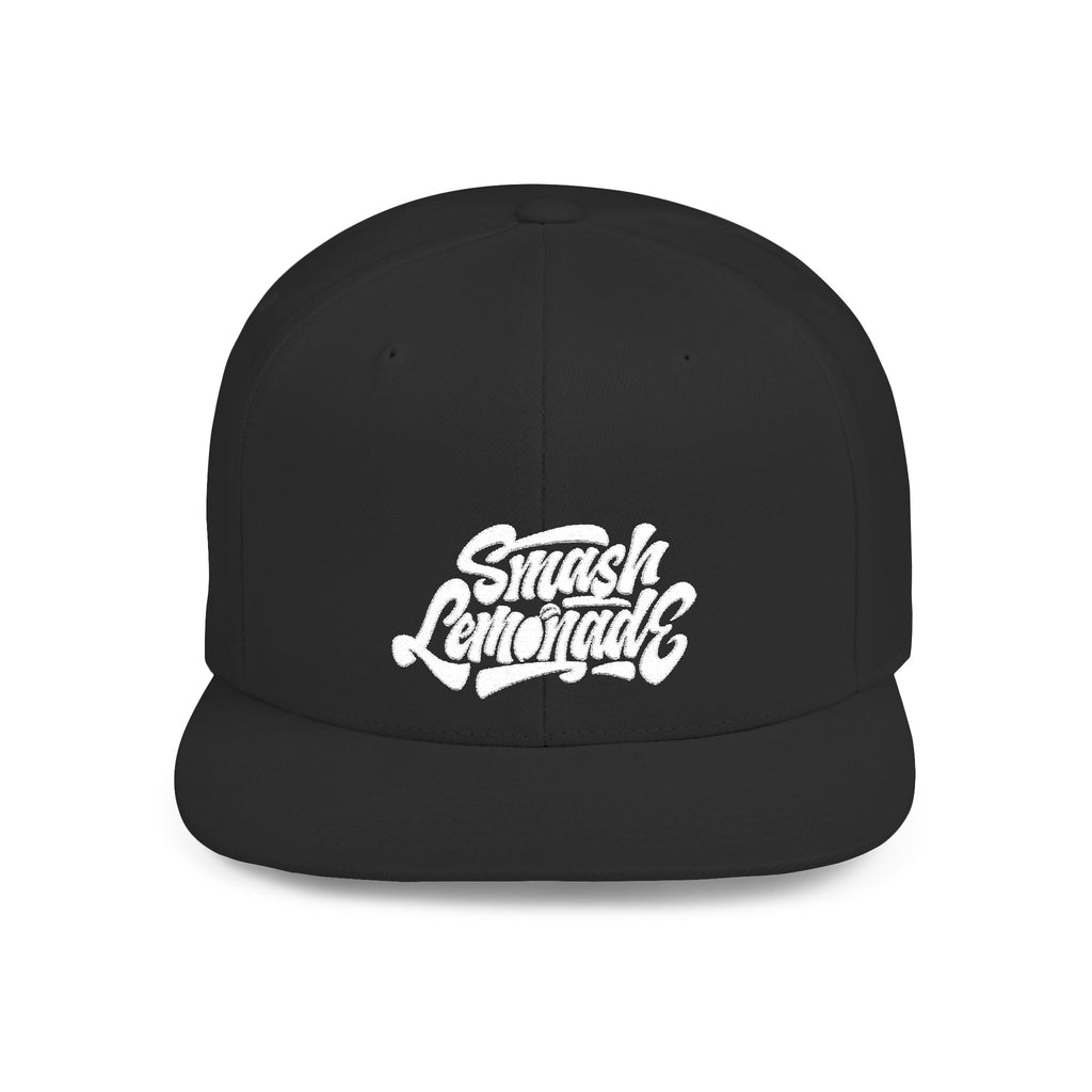 White Flat Bill Snapback Cap with Script Logo — Street Style Adjustable Hat