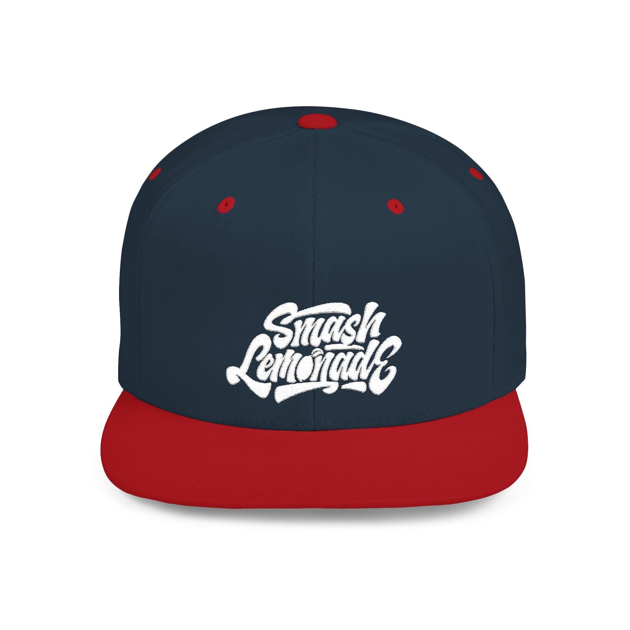 White Flat Bill Snapback Cap with Script Logo — Street Style Adjustable Hat