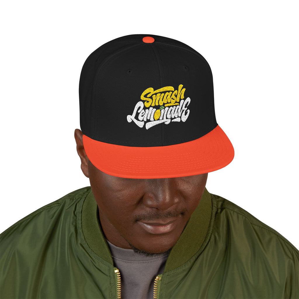 Embroidered Snapback Hat — Street Script Logo Cap