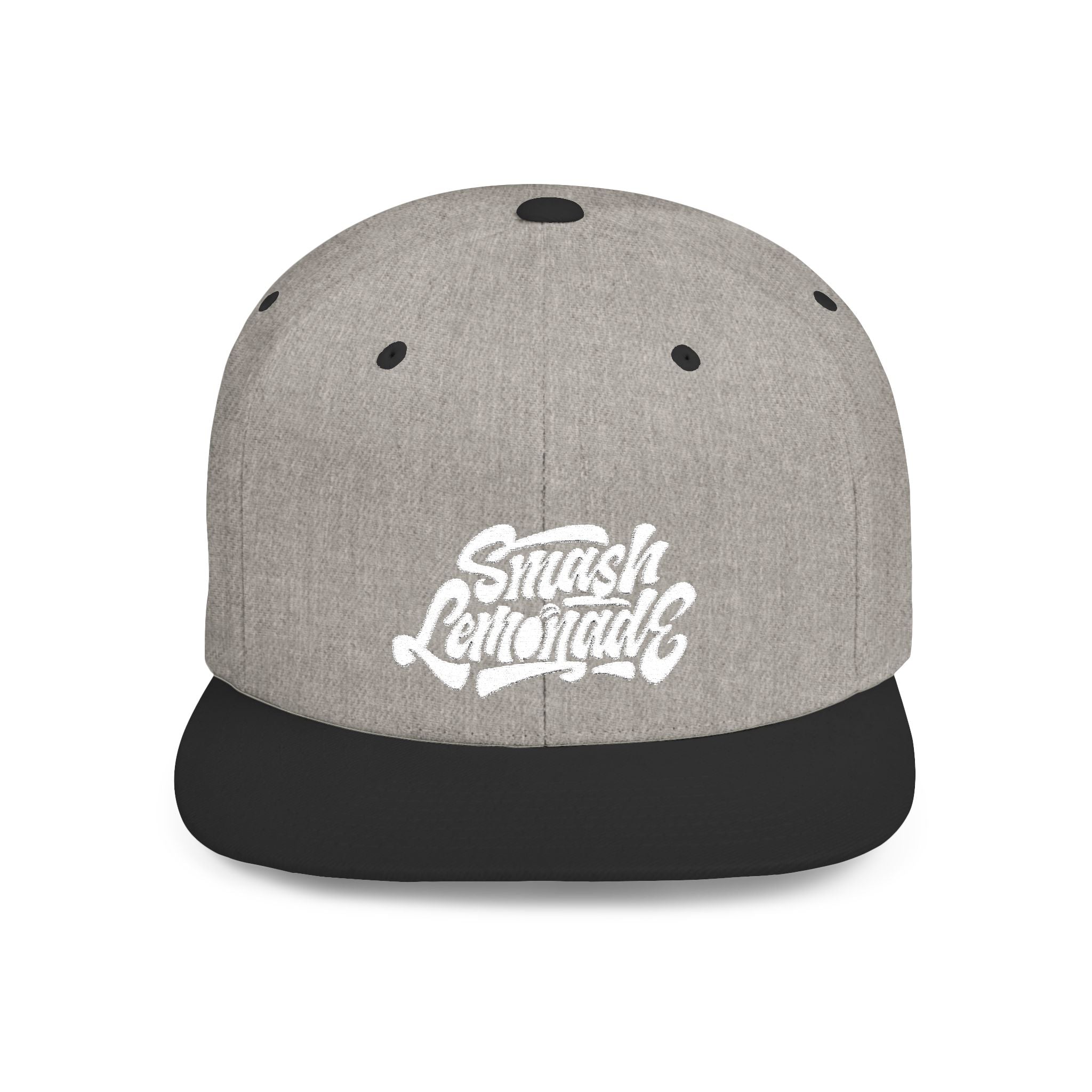 White Flat Bill Snapback Cap with Script Logo — Street Style Adjustable Hat