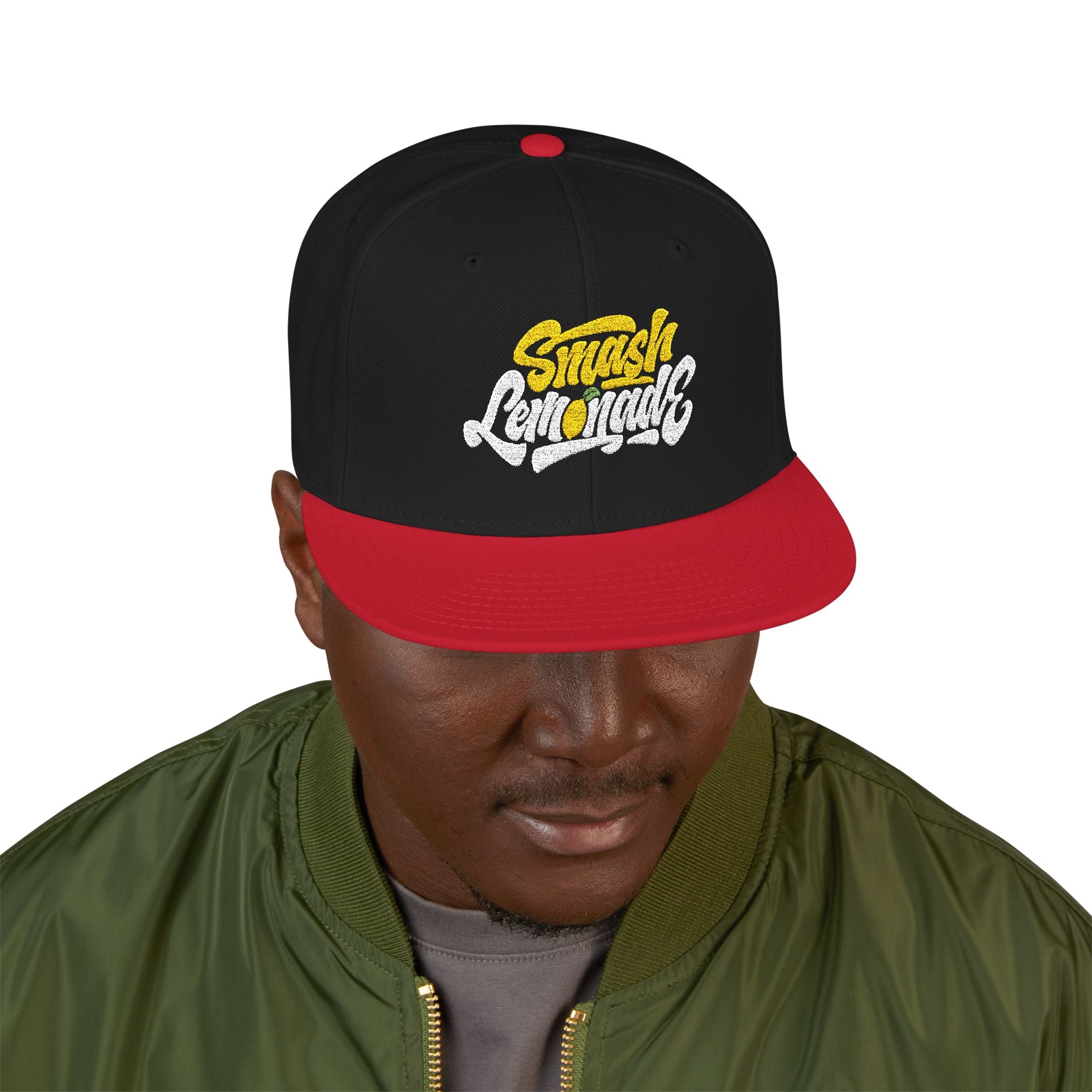 Embroidered Snapback Hat — Street Script Logo Cap