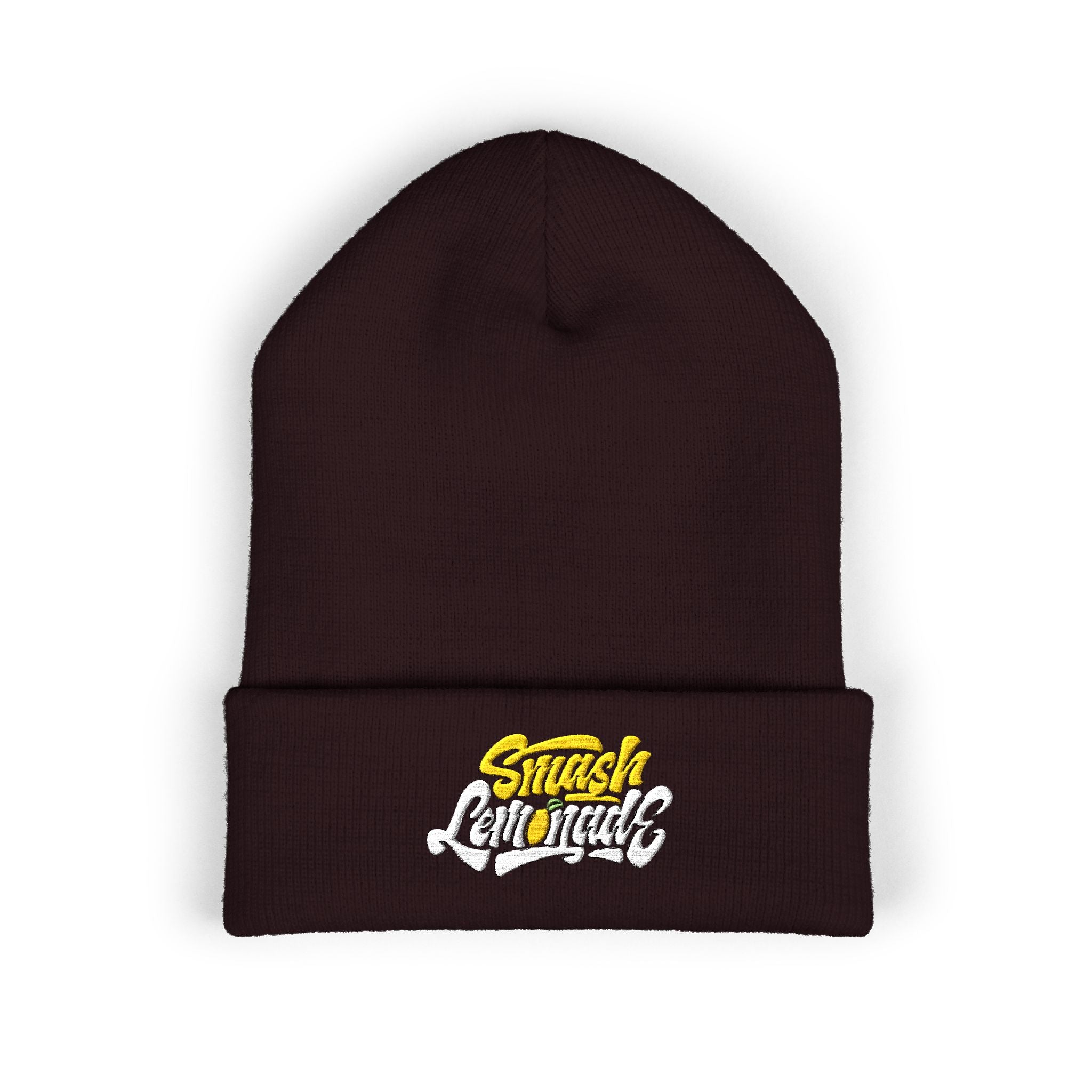 Embroidered "Smash Grounded" Cuffed Beanie — Streetwear Knit Hat
