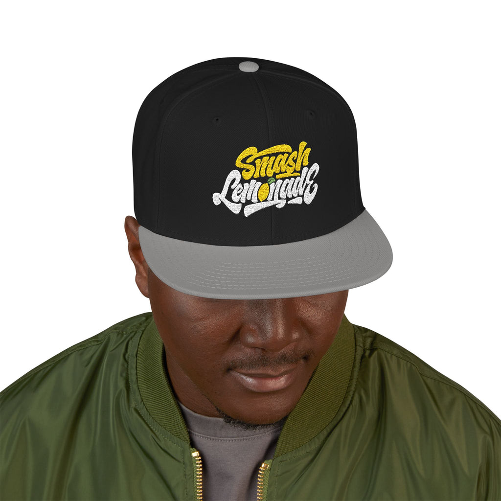 Embroidered Snapback Hat — Street Script Logo Cap