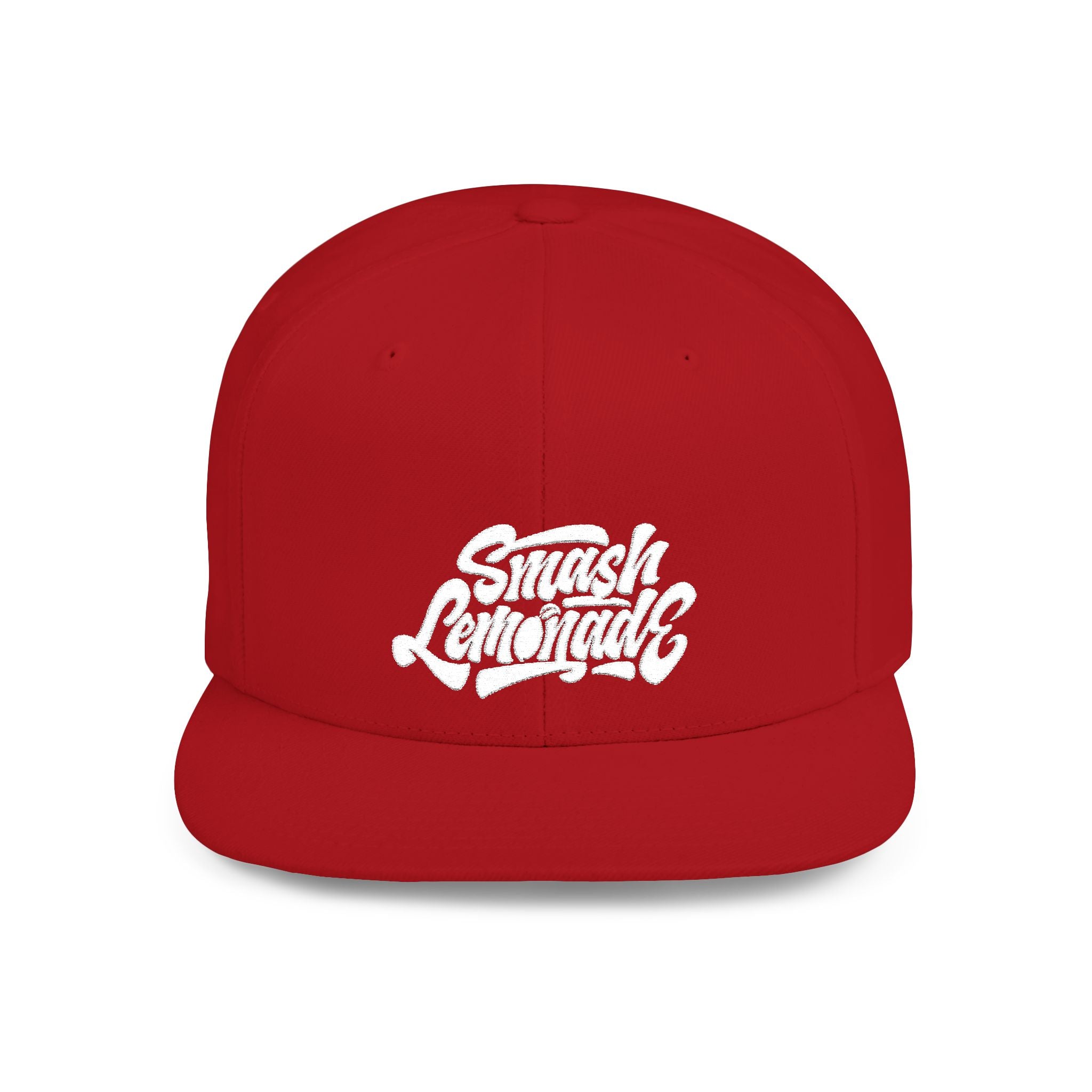 White Flat Bill Snapback Cap with Script Logo — Street Style Adjustable Hat
