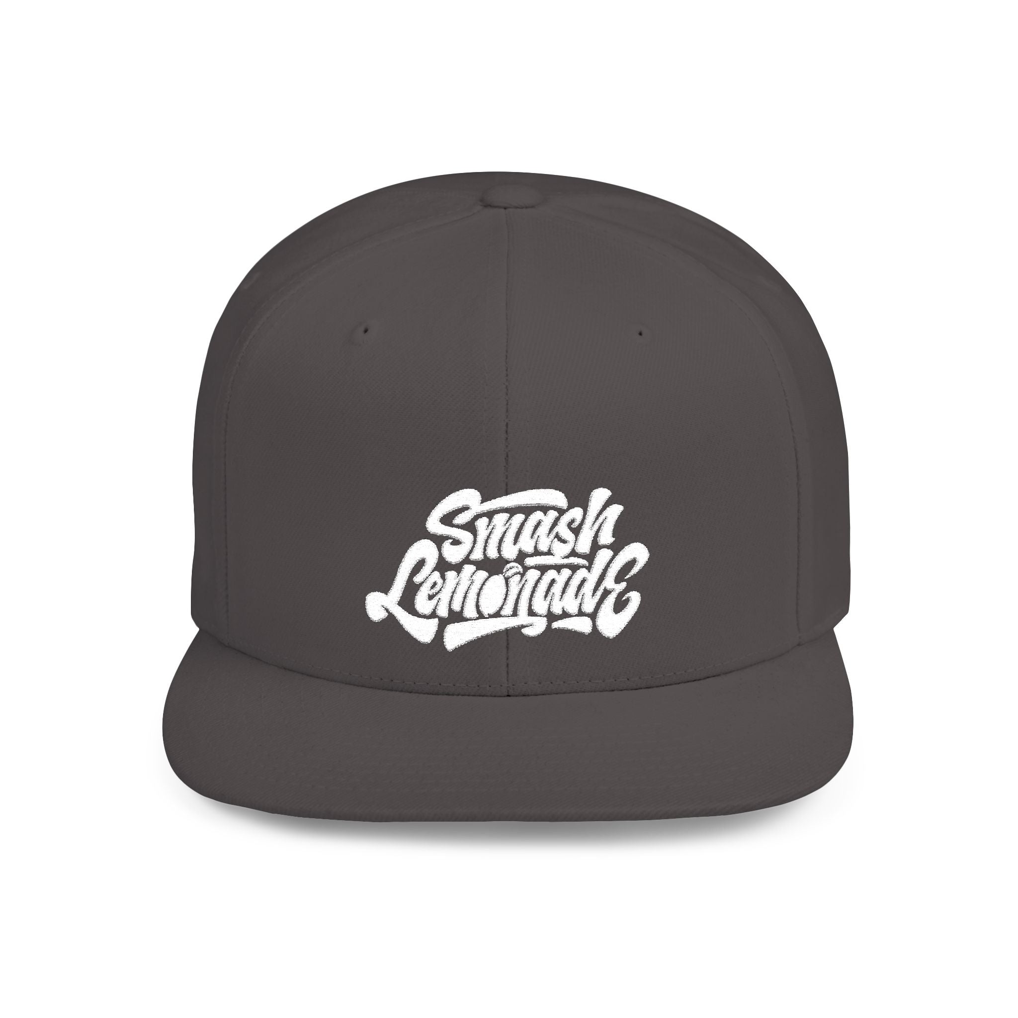 White Flat Bill Snapback Cap with Script Logo — Street Style Adjustable Hat