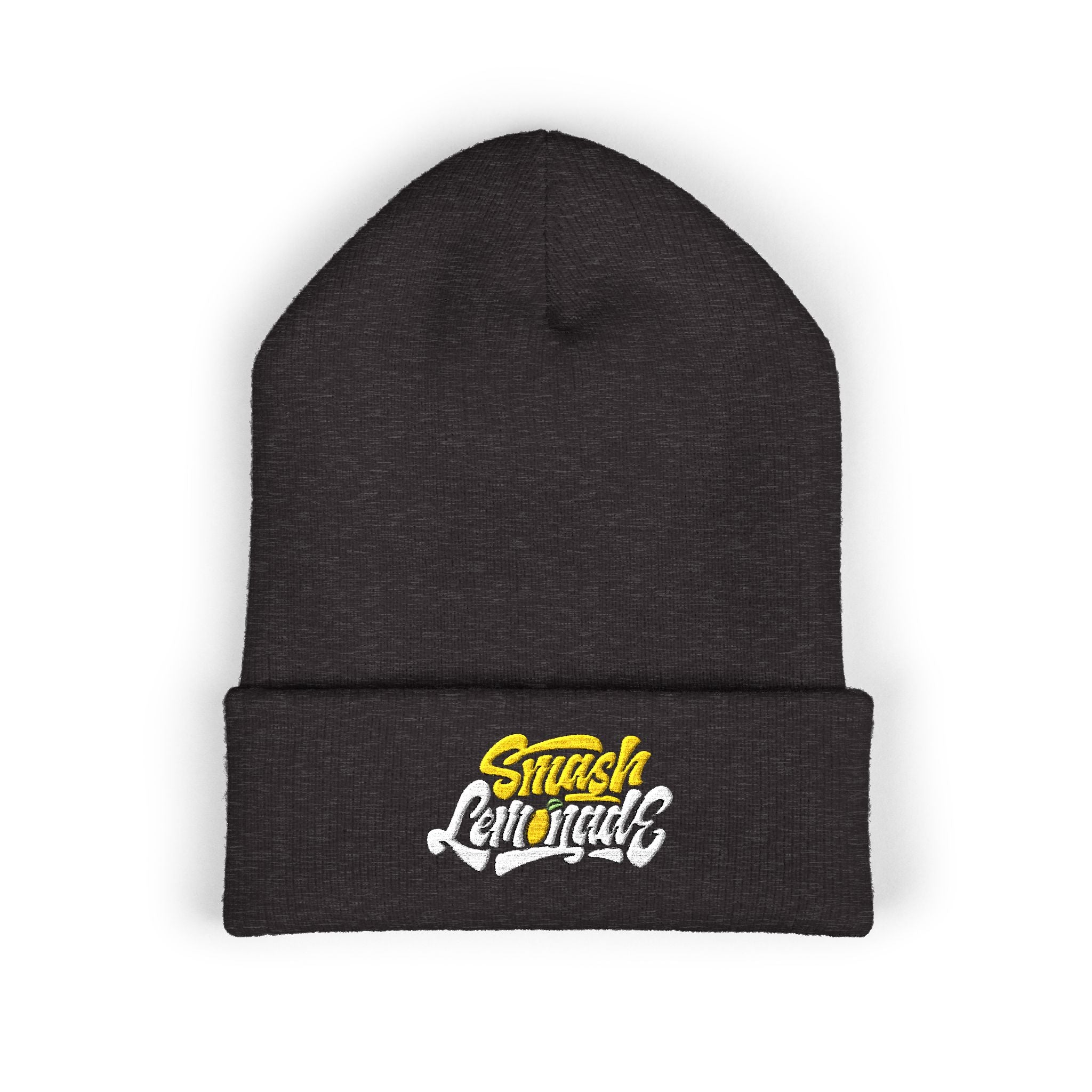 Embroidered "Smash Grounded" Cuffed Beanie — Streetwear Knit Hat