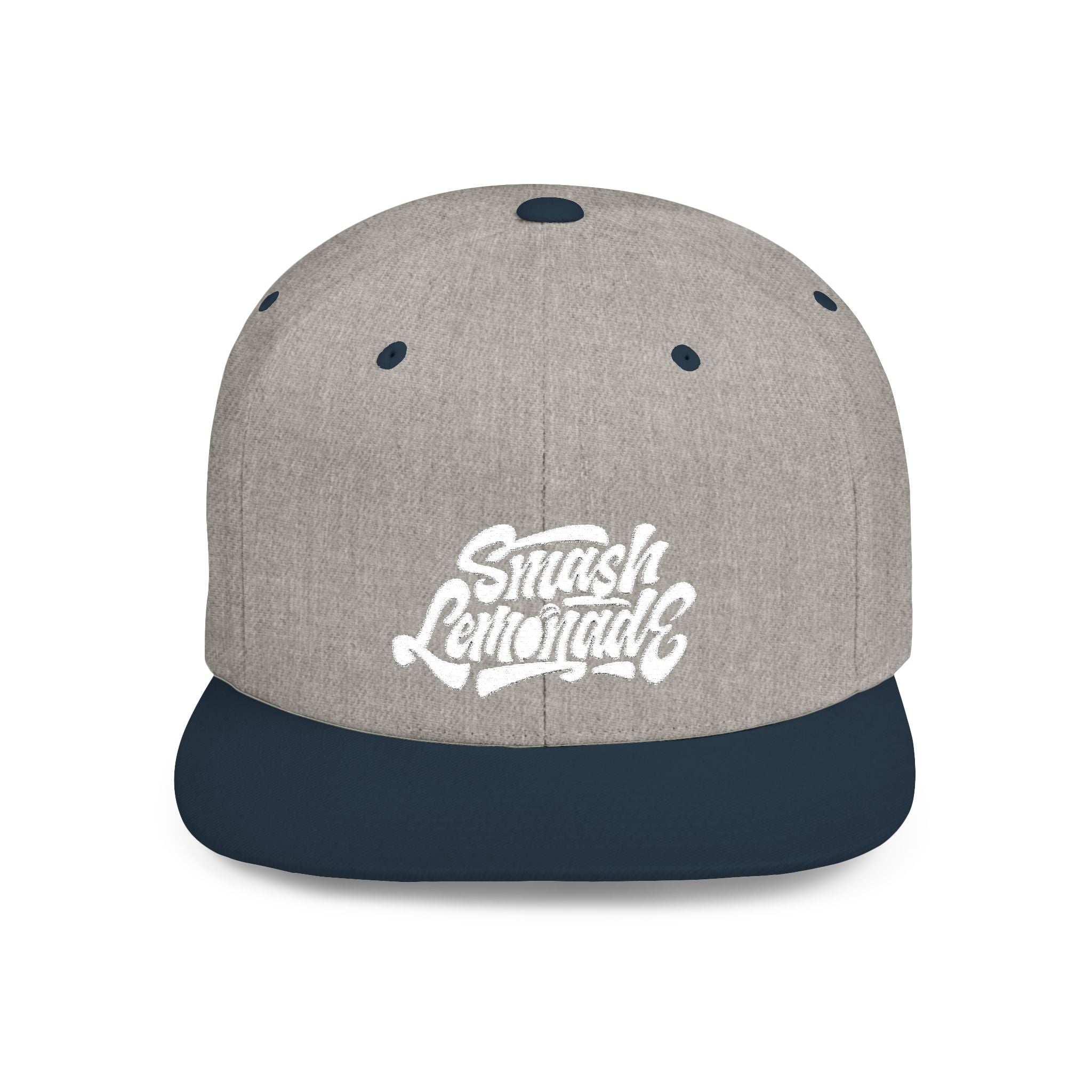 White Flat Bill Snapback Cap with Script Logo — Street Style Adjustable Hat