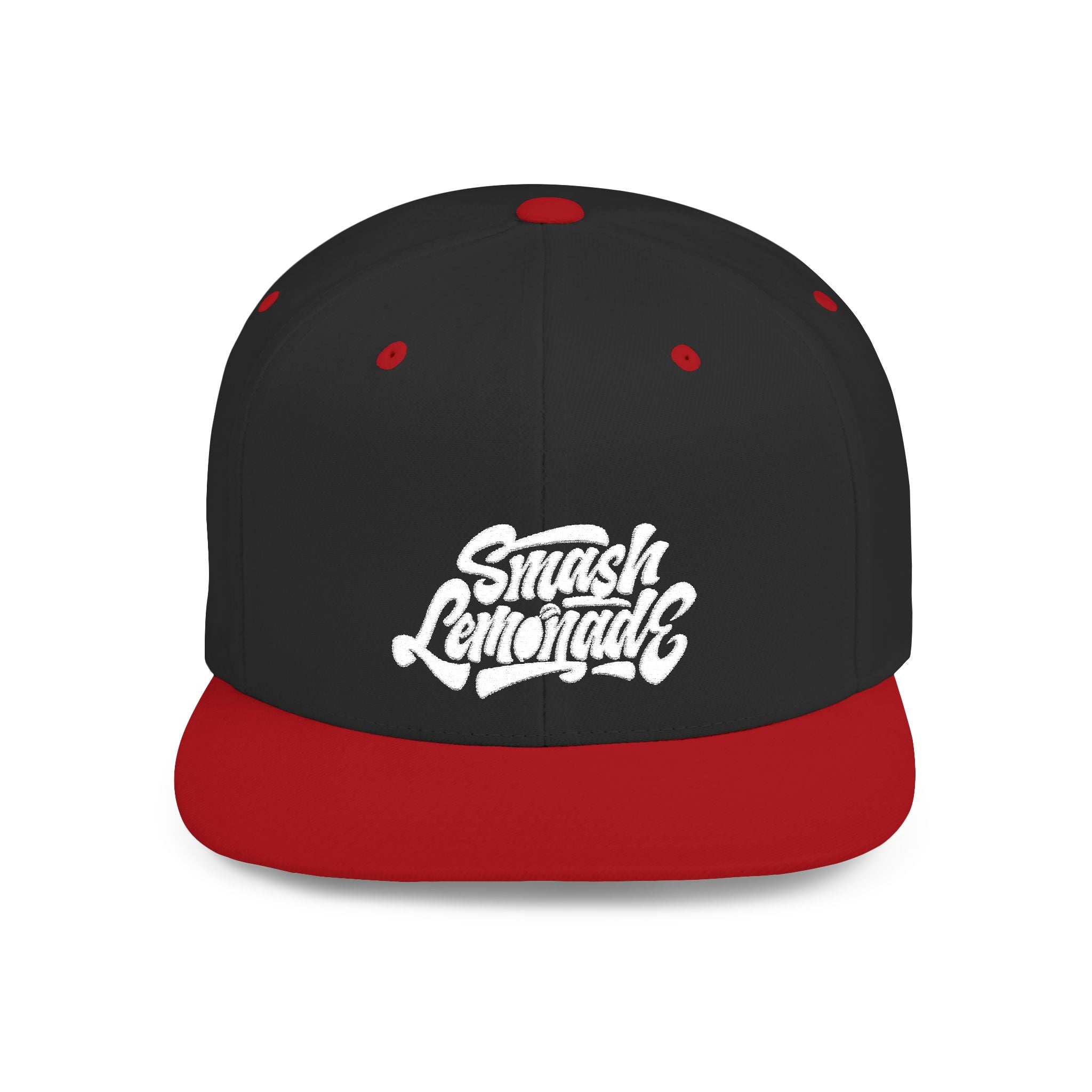 White Flat Bill Snapback Cap with Script Logo — Street Style Adjustable Hat