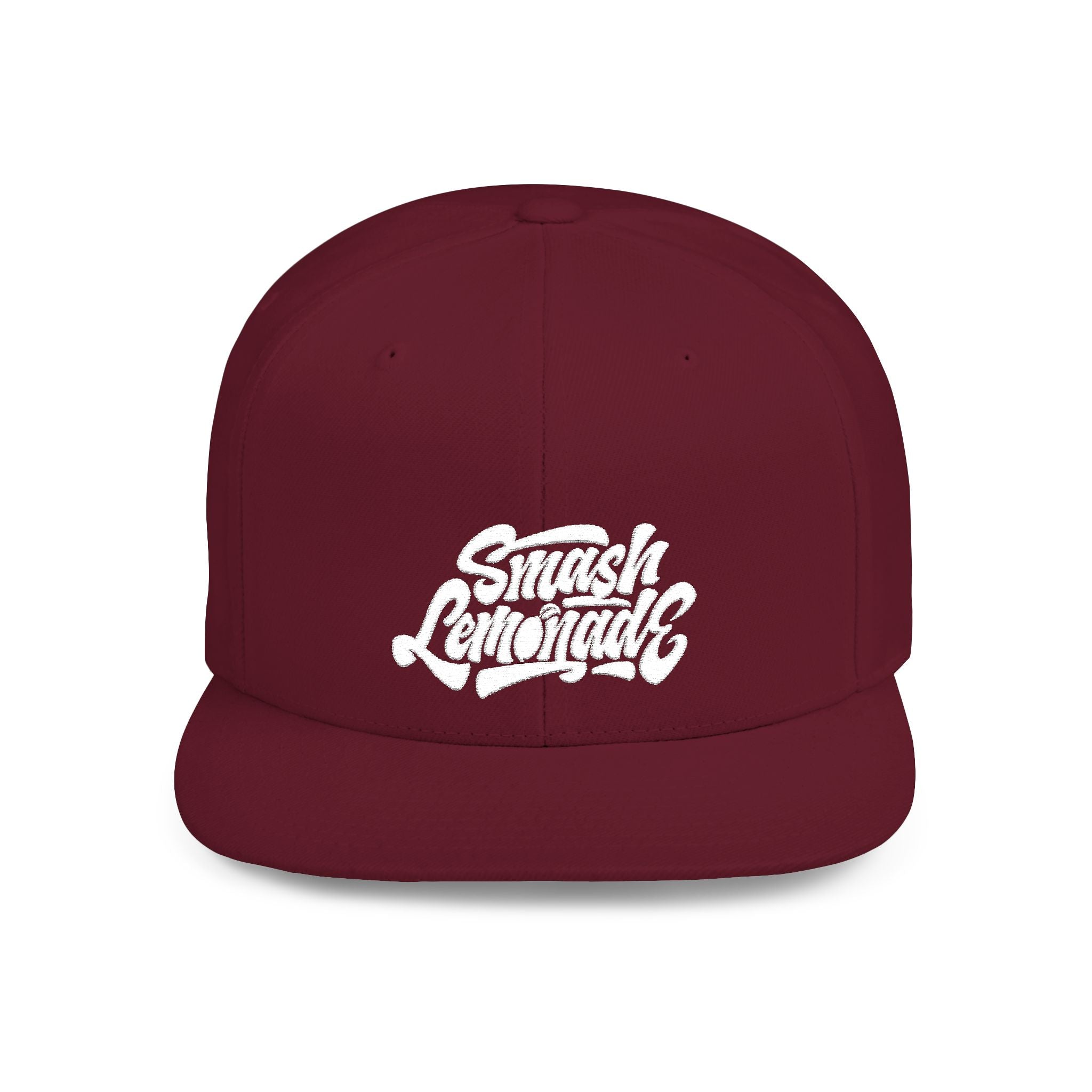 White Flat Bill Snapback Cap with Script Logo — Street Style Adjustable Hat