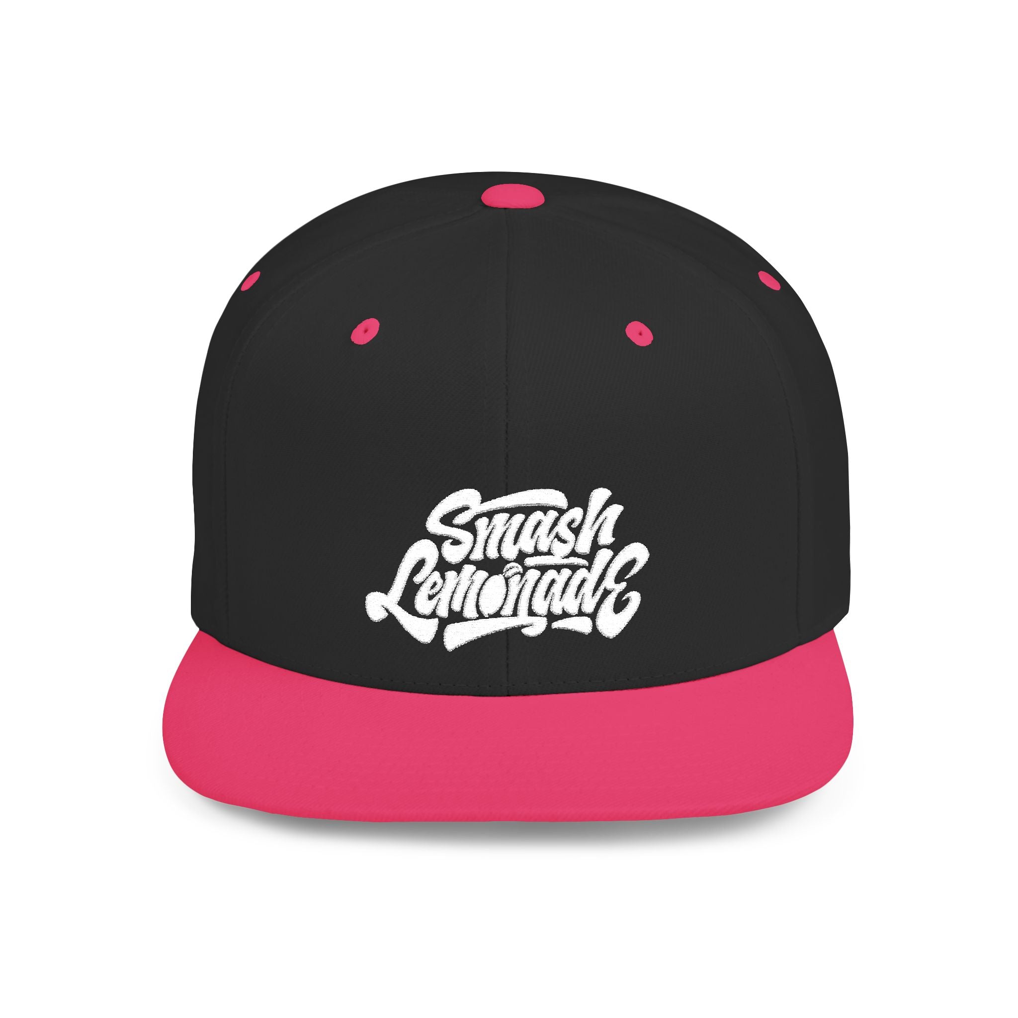 White Flat Bill Snapback Cap with Script Logo — Street Style Adjustable Hat