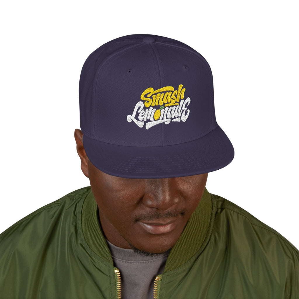 Embroidered Snapback Hat — Street Script Logo Cap