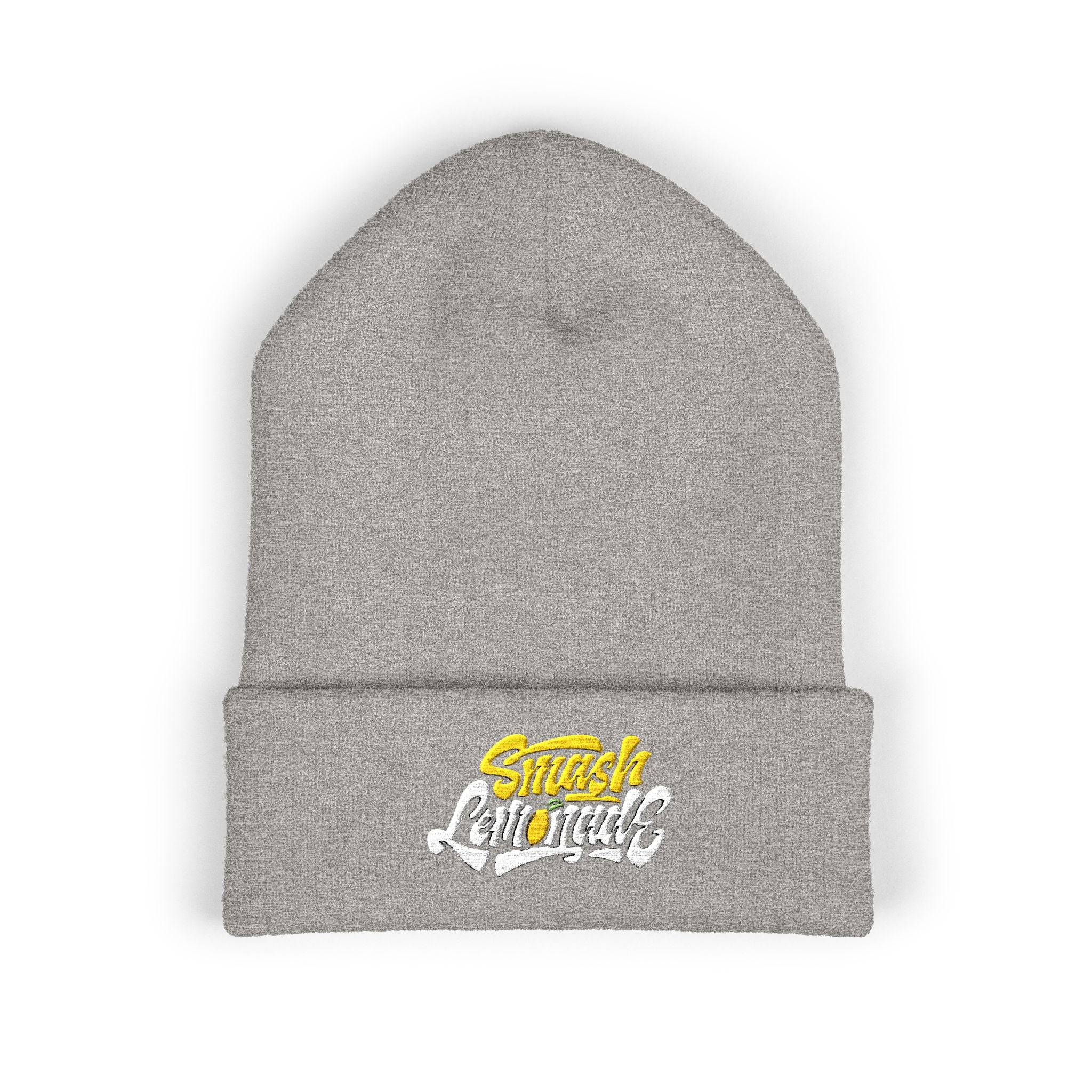Embroidered "Smash Grounded" Cuffed Beanie — Streetwear Knit Hat